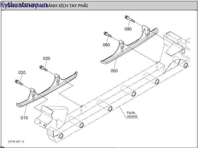 Dẫn hướng bánh xích bên phải